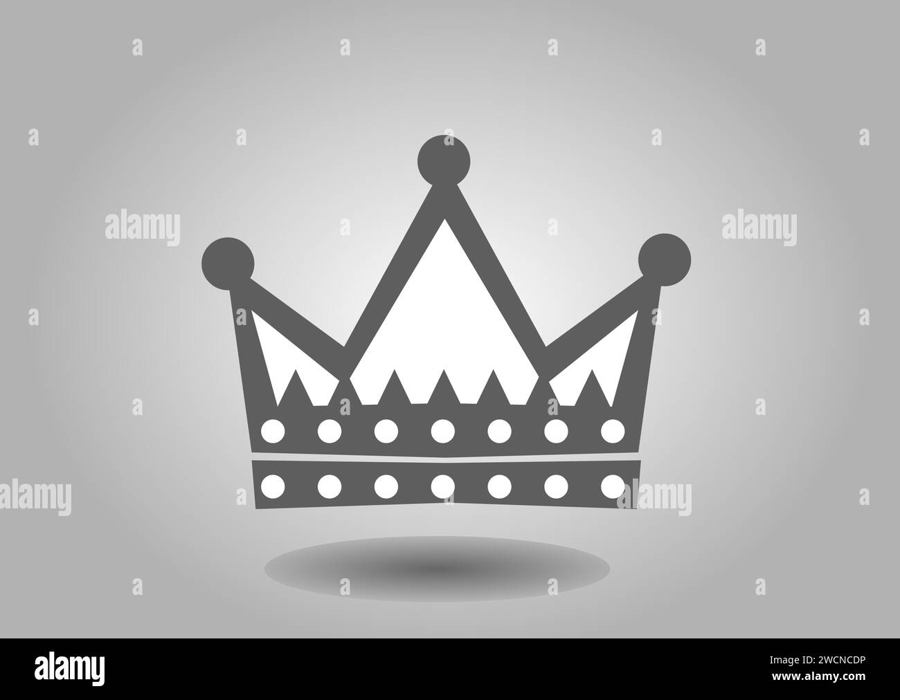dark crown vector illustration on grey background Stock Vector