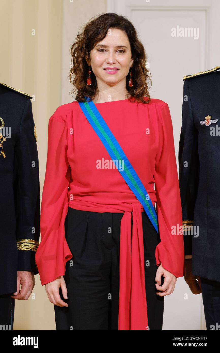 The president of the Community of Madrid, Isabel Diaz Ayuso receives the Sash and Ribbon of Grand Dame of the Royal Thirds of Spain at the Real Casa d Stock Photo