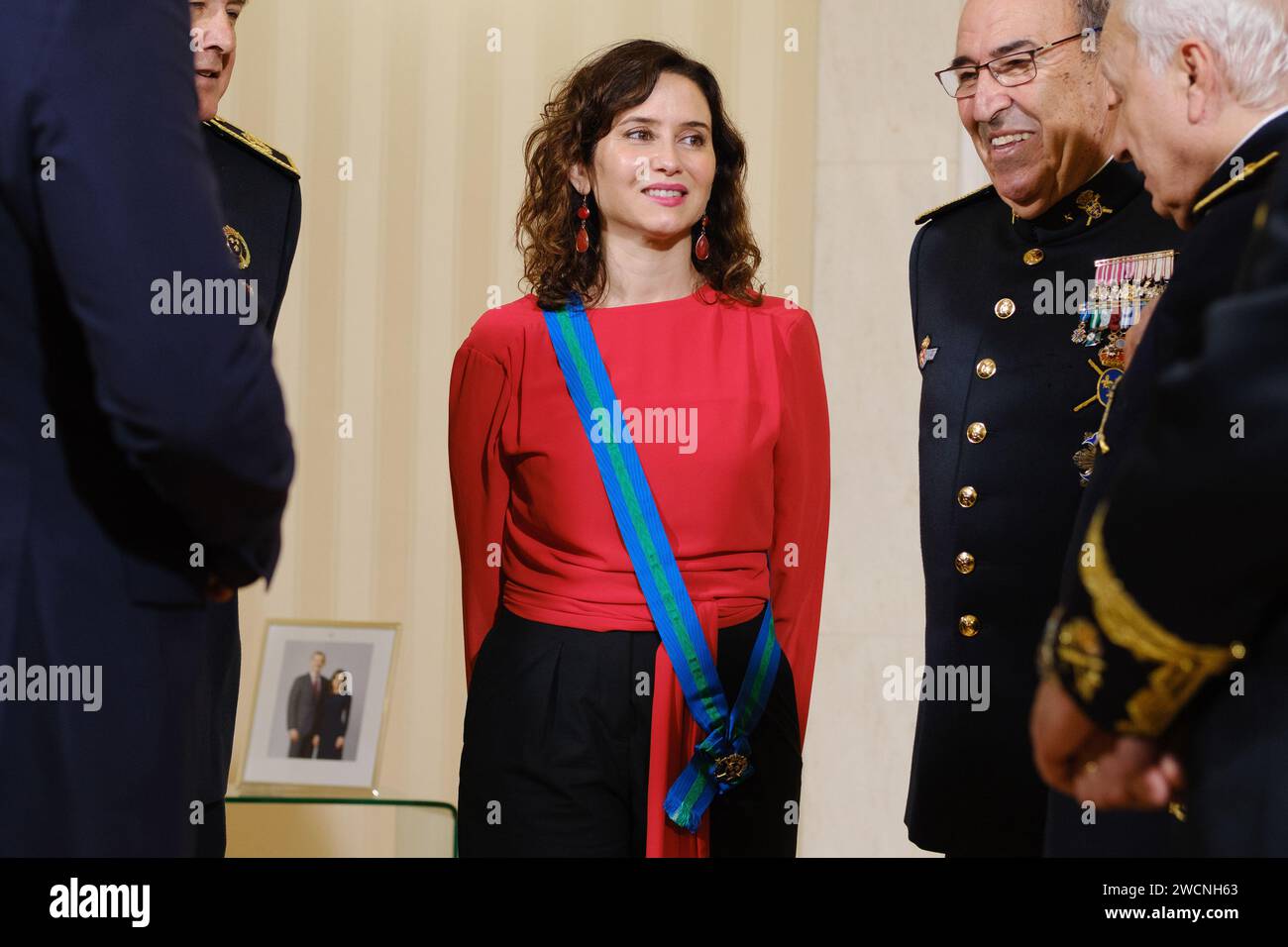 The president of the Community of Madrid, Isabel Diaz Ayuso receives the Sash and Ribbon of Grand Dame of the Royal Thirds of Spain at the Real Casa d Stock Photo