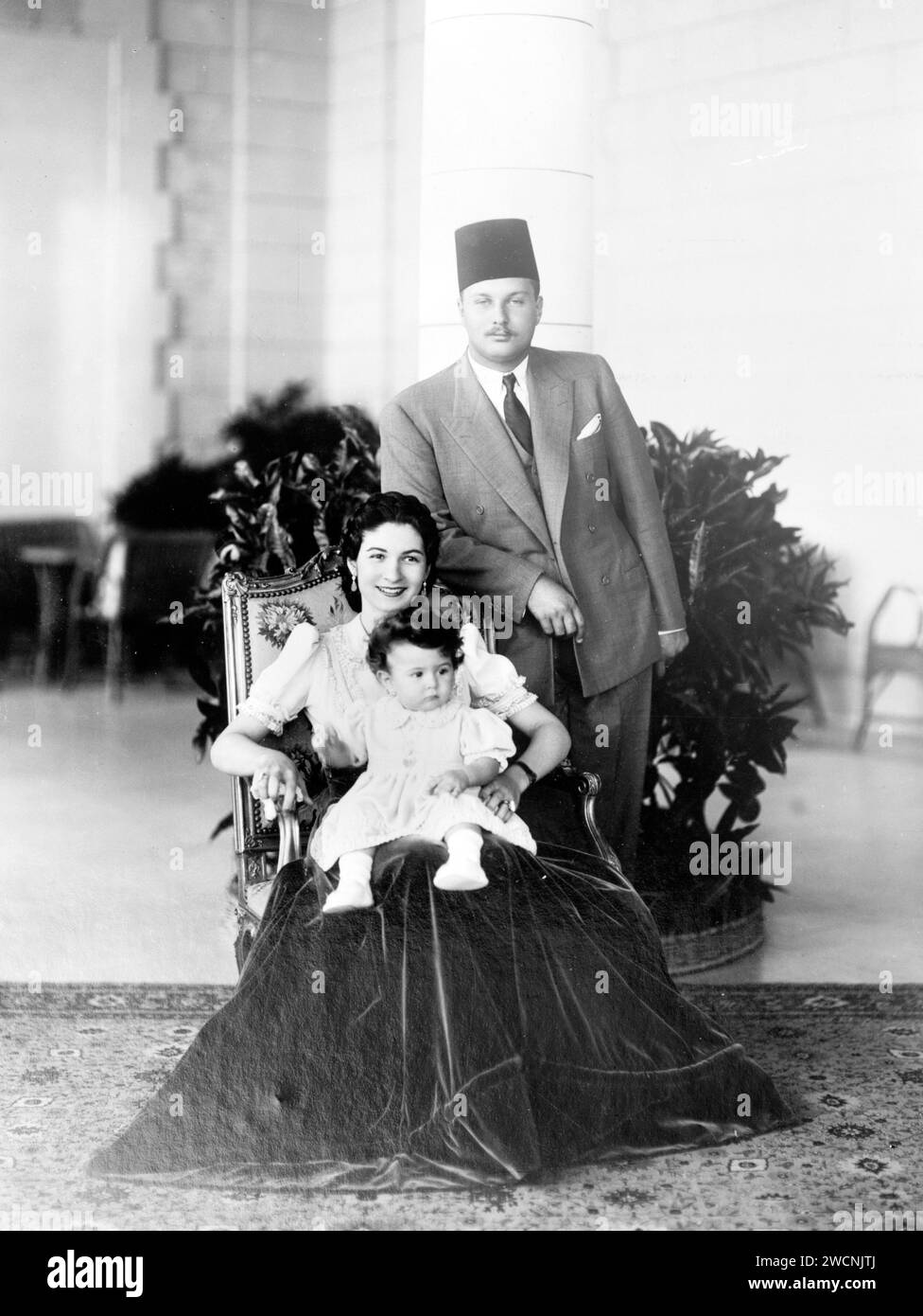 King Farouk of Egypt and his family, circa 1920 - 1946. Farouk I (1920 – 1965) tenth ruler of Egypt Stock Photo