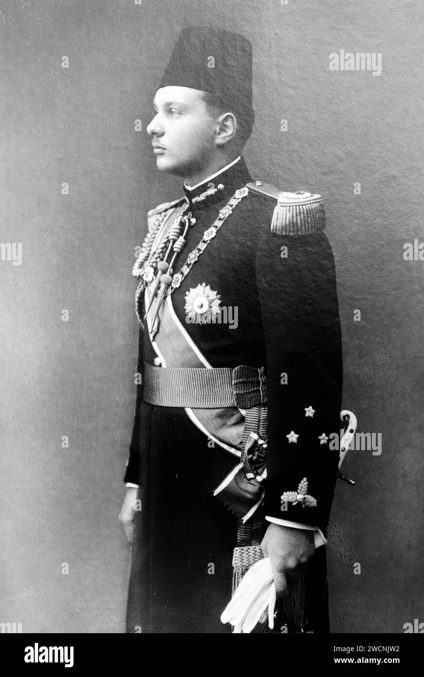 Farouk I (1920 – 1965) tenth ruler of Egypt, King of Egypt and the Sudan Stock Photo