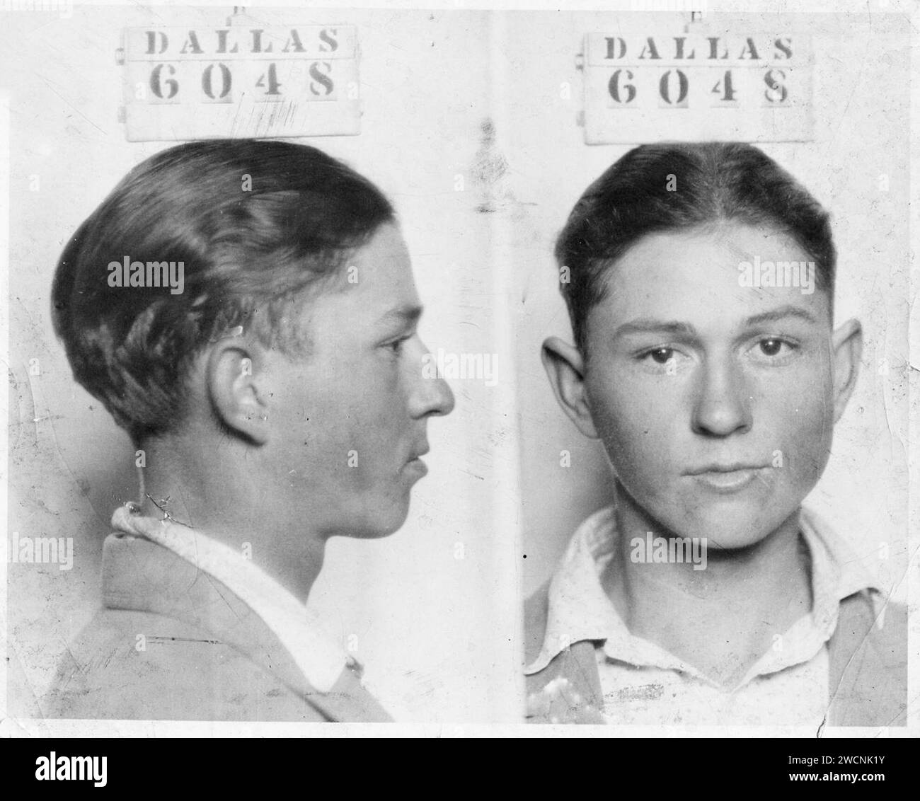 Clyde Barrow, Mugshot, 1926, Clyde Barrow (1909 – 1934) American criminal. Bonnie and Clyde Stock Photo