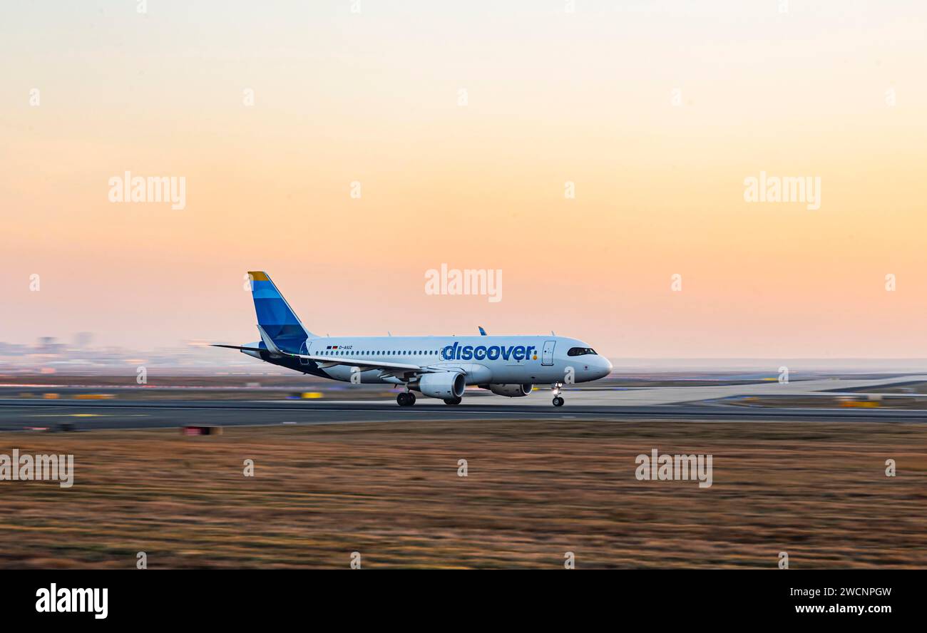 Discovery Airlines Aircraft Taking Off In The Early Morning New Design 