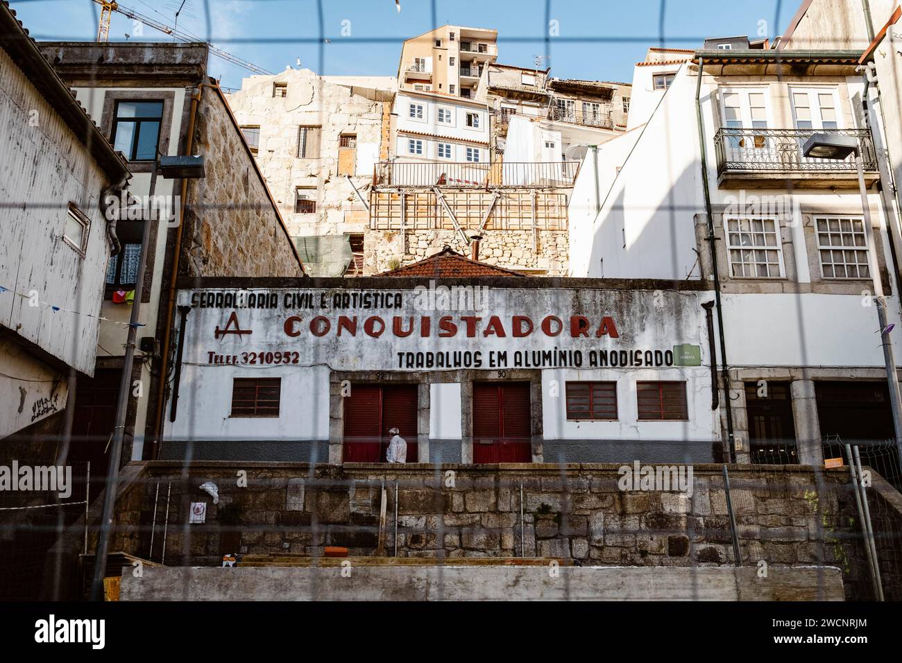 April 17, 2023, Porto, Portugal: Old aluminum company building Stock Photo