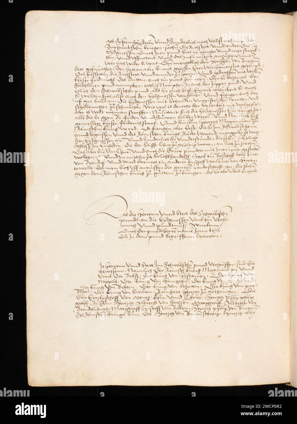 Aarau, Aargauer Kantonsbibliothek, ZF 18, f. 293v – Werner Schodoler, Eidgenössische Chronik, Vol. 3. Stock Photo