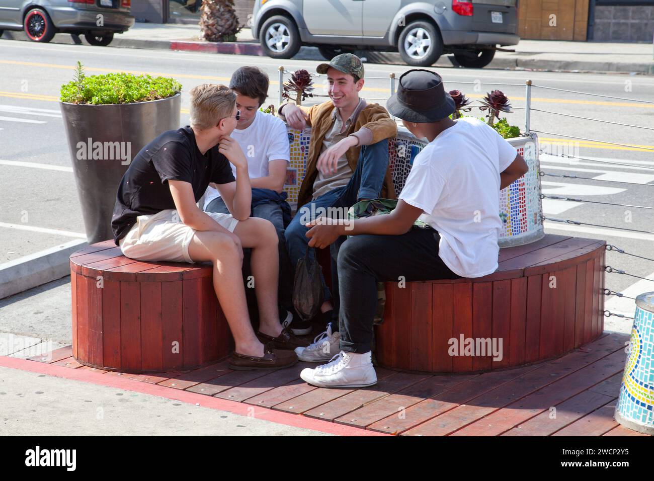 Parklet, York Blvd, Los Angeles Stock Photo Alamy