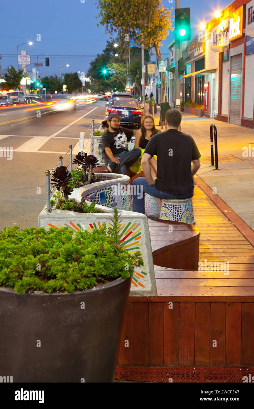 Parklet, York Blvd, Los Angeles Stock Photo Alamy