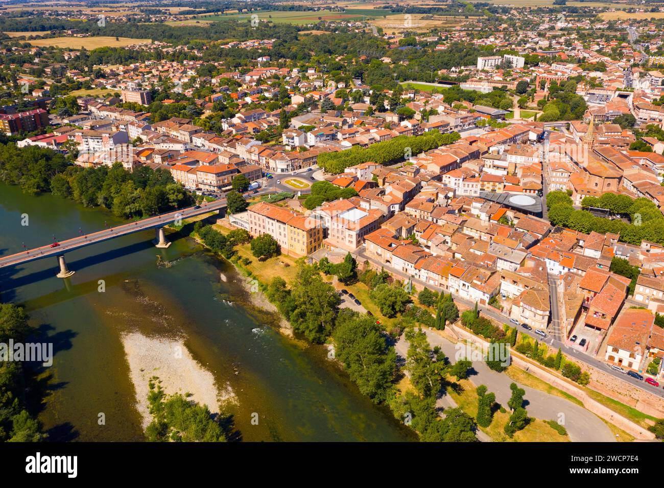 Aerial view of Muret city in Haute-Garonne, France Stock Photo
