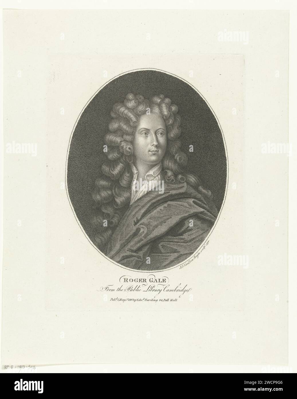 Portrait of Roger Gale, Ignatius Joseph van den Berghe, 1798 print   paper engraving Stock Photo