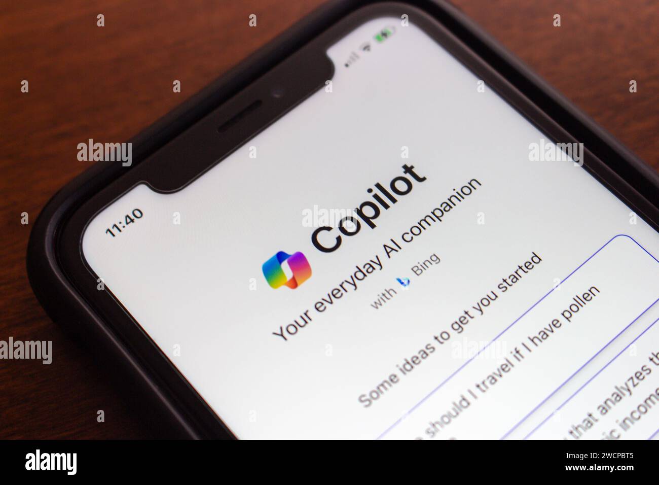 Vancouver, CANADA Jan 2 2024 Microsoft Copilot website seen in an