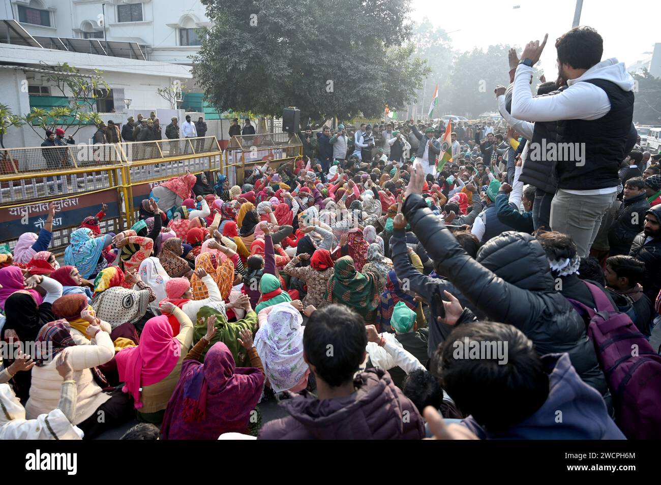 Noida India 16th Jan 2024 NOIDA INDIA JANUARY 16 Farmers 