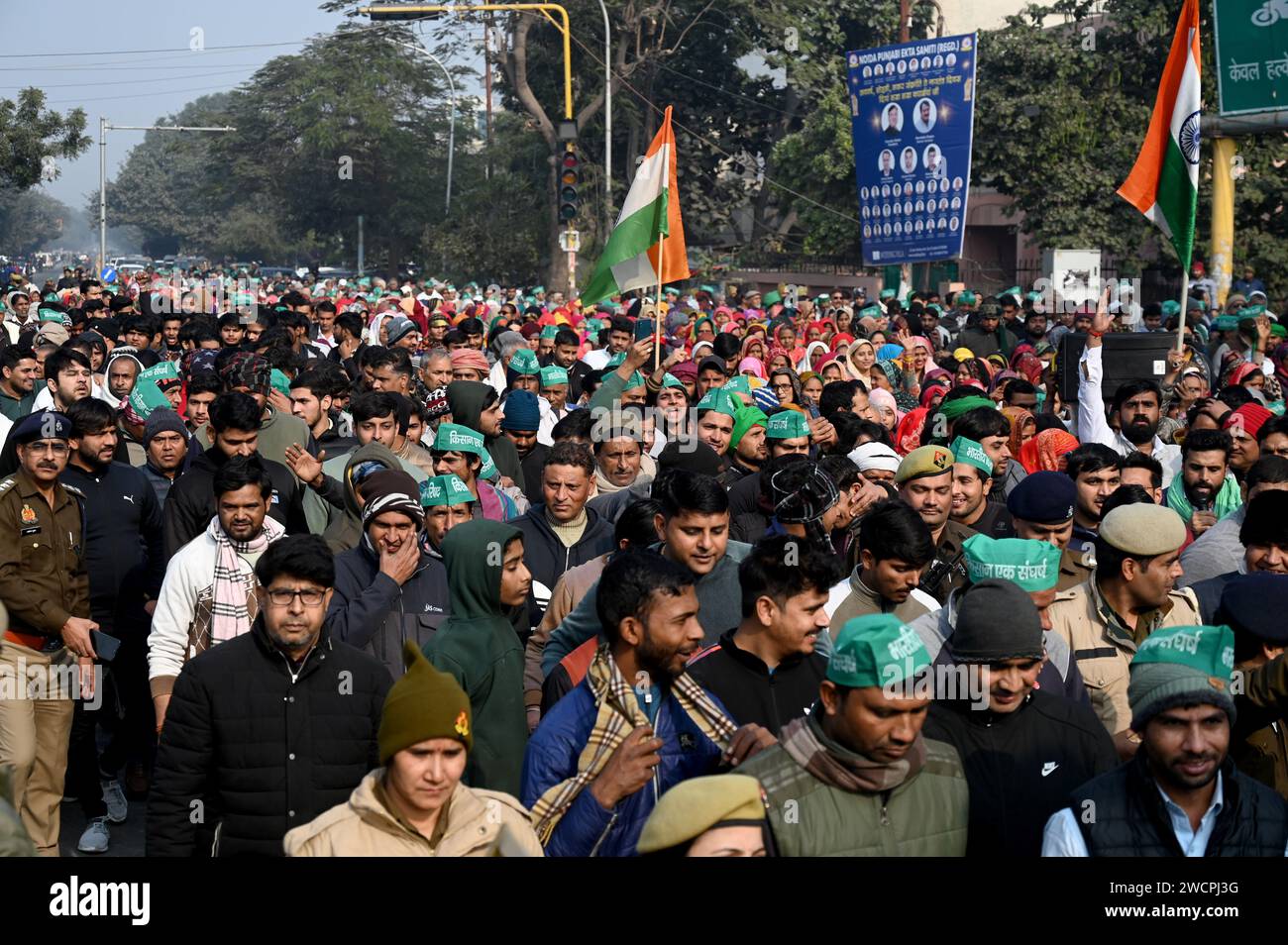 Noida India 16th Jan 2024 NOIDA INDIA JANUARY 16 Farmers 