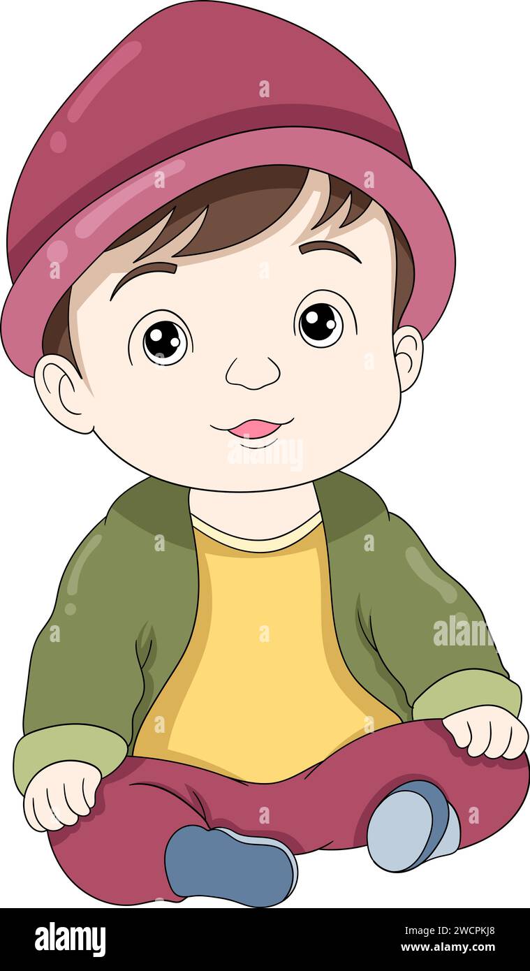 Baby boy wearing cap Stock Vector Images - Alamy