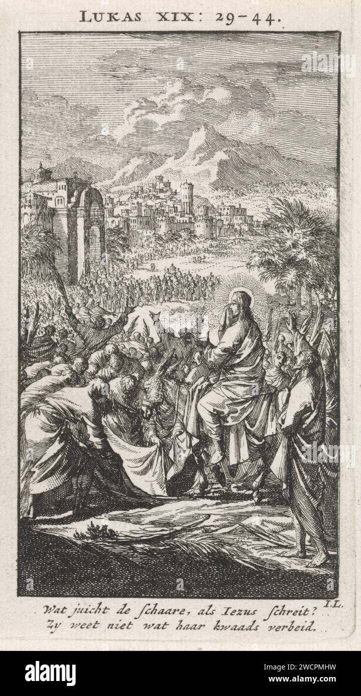 Entry Into Jerusalem Jan Luyken 1712 Print Amsterdam Paper Etching Entry into jerusalem jan luyken 1712 print amsterdam paper etching