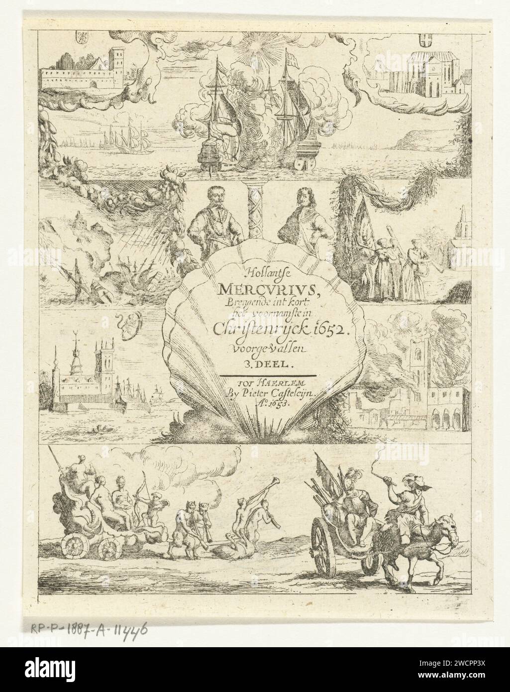 Various events in Europe in the year 1652, Dirck De Bray, 1653 print ...