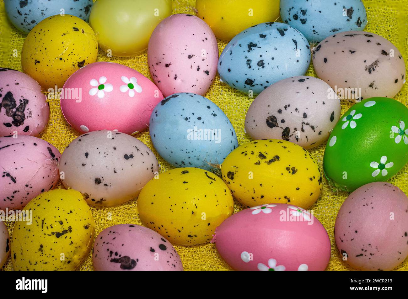 Colorful Easter eggs background, Easter concept Stock Photo