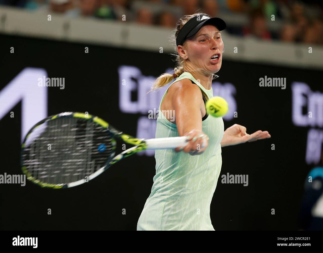Melbourne, Australia. 17th. Jan., 2024. Danish tennis player Caroline