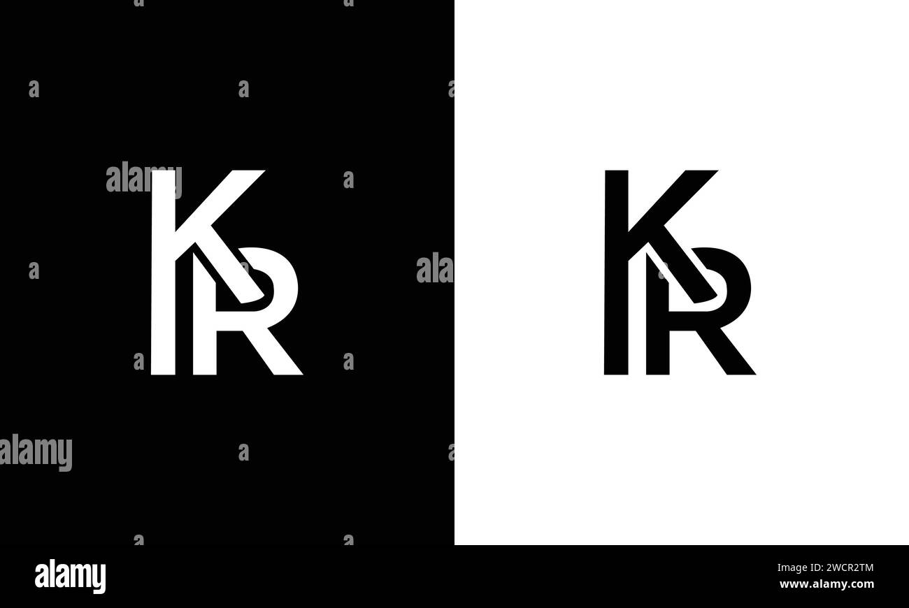 KR letter monogram brand logo design Stock Vector