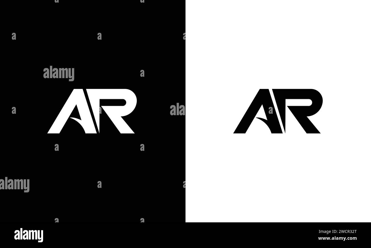 AR initials monogram letter text alphabet logo design Stock Vector