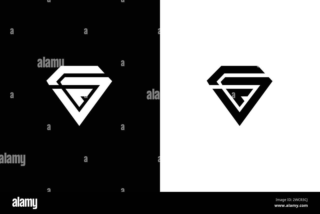 Minimal Letter GF FG Logo Design Stock Vector