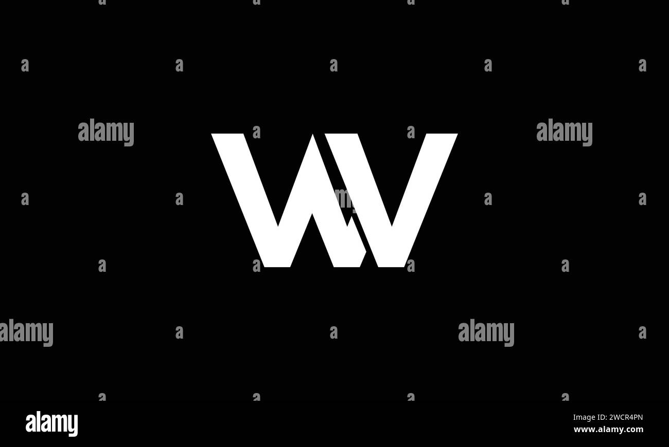 Minimal elegant monogram art logo. Outstanding professional trendy awesome artistic VW WV ...