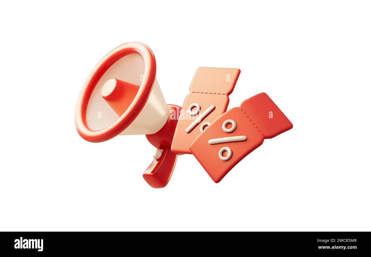 Sound Cupon Cartoon megaphone loudspeaker sound marketing Cut Out Stock Images ...