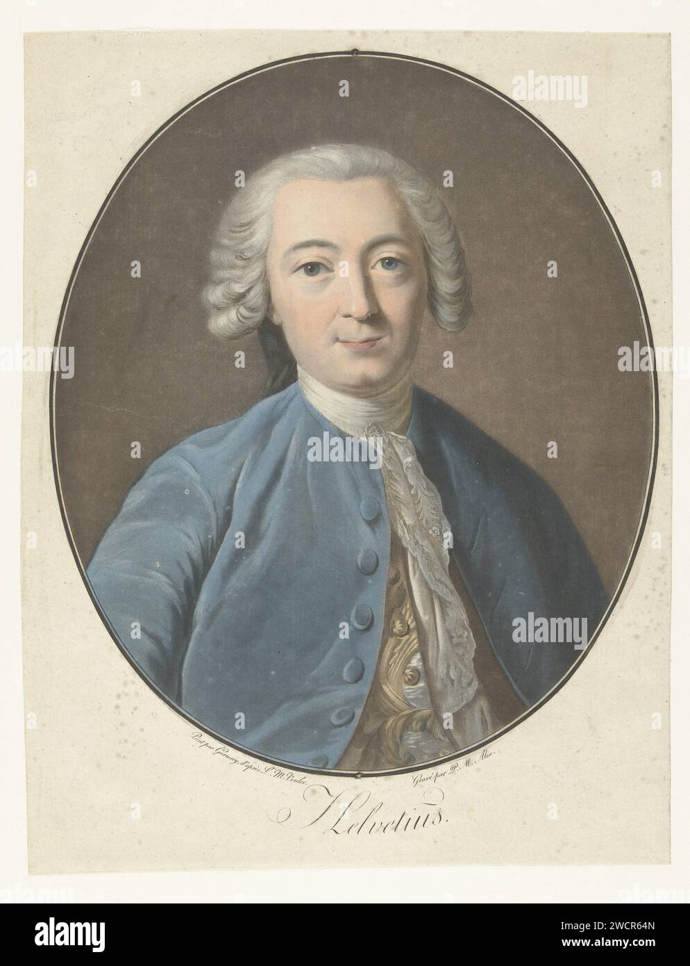 Portret van Claude Adrien Helvetius, Pierre Michel Alix, after Jean