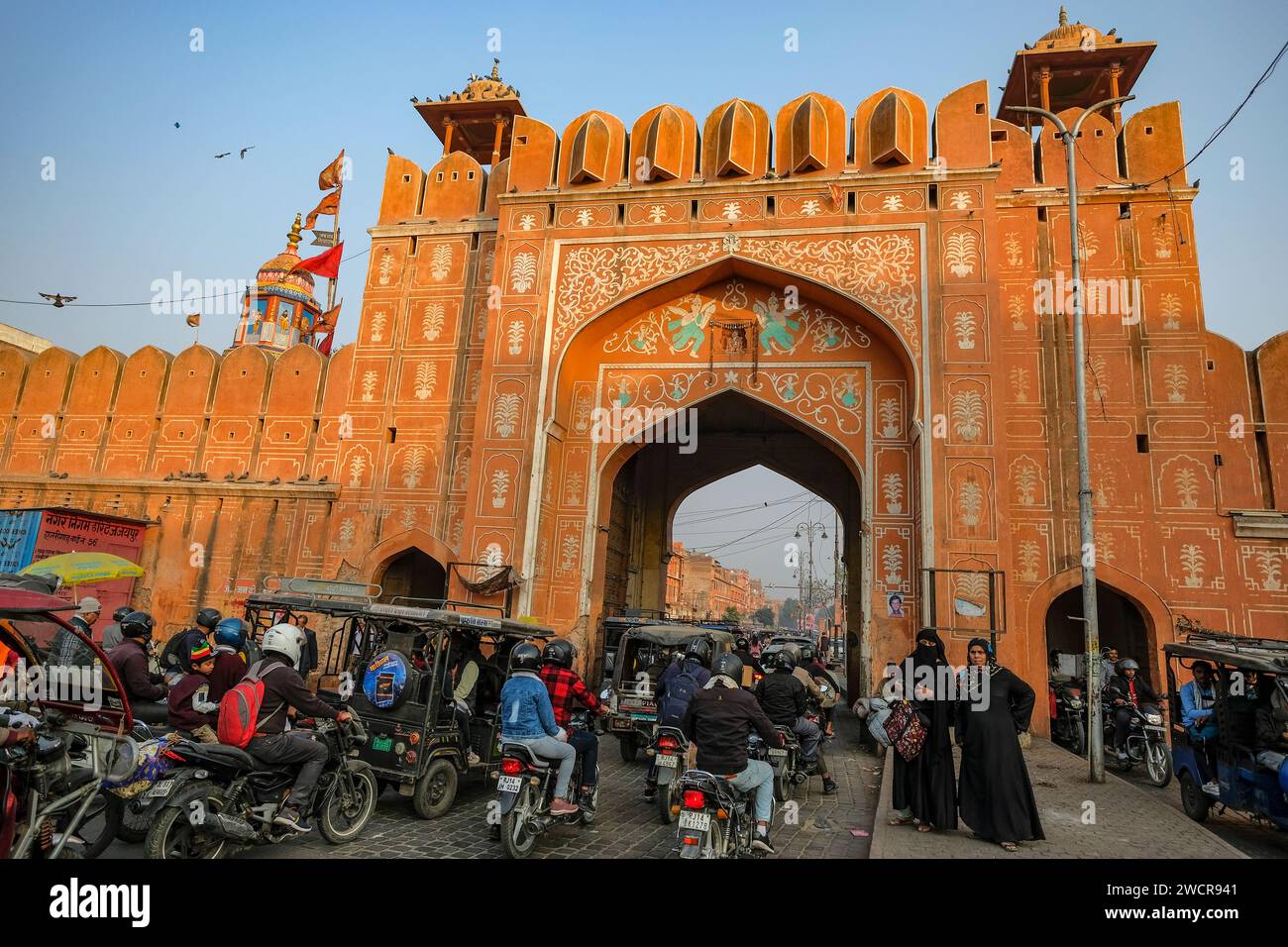 Jaipur, India - January 1, 2024: Views of the Chandpole Gate, one of ...