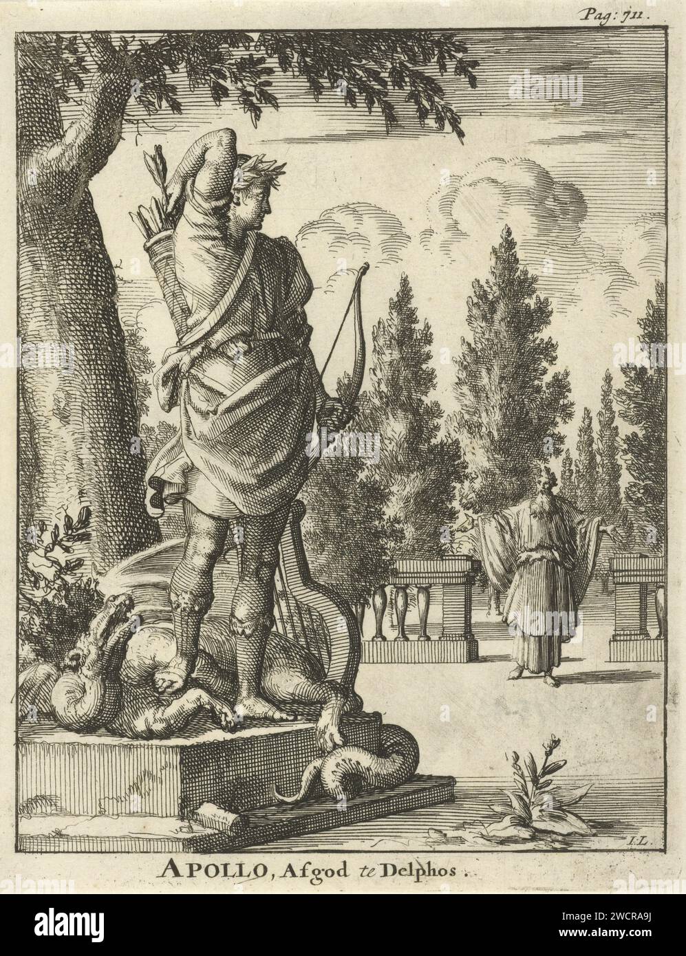 Statue of Apollo, Jan Luyken, 1686 print Print at the top right marked ...
