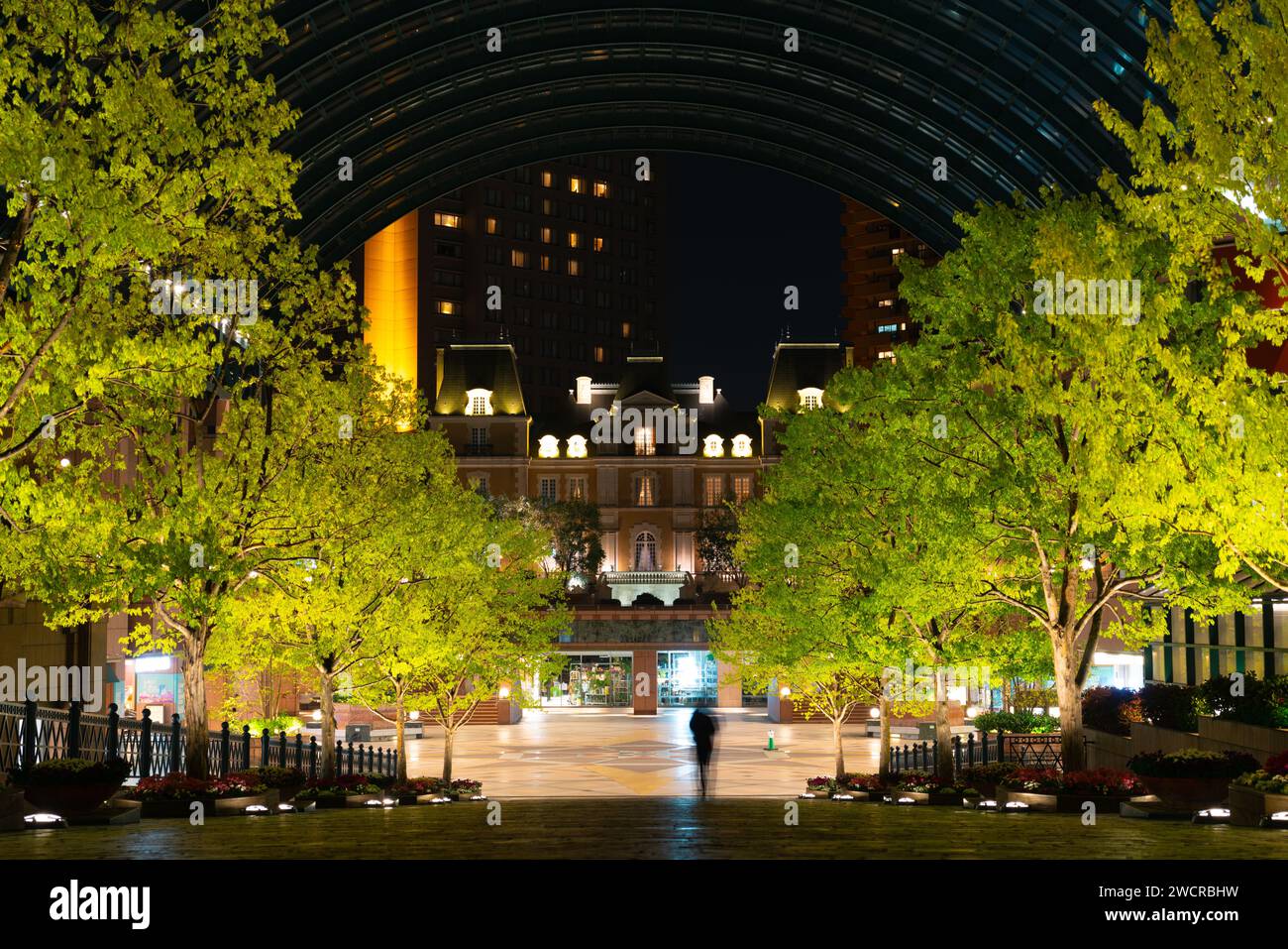 Tokyo, Japan - April 13, 2023 : Night view of Yebisu Garden Place Stock Photo