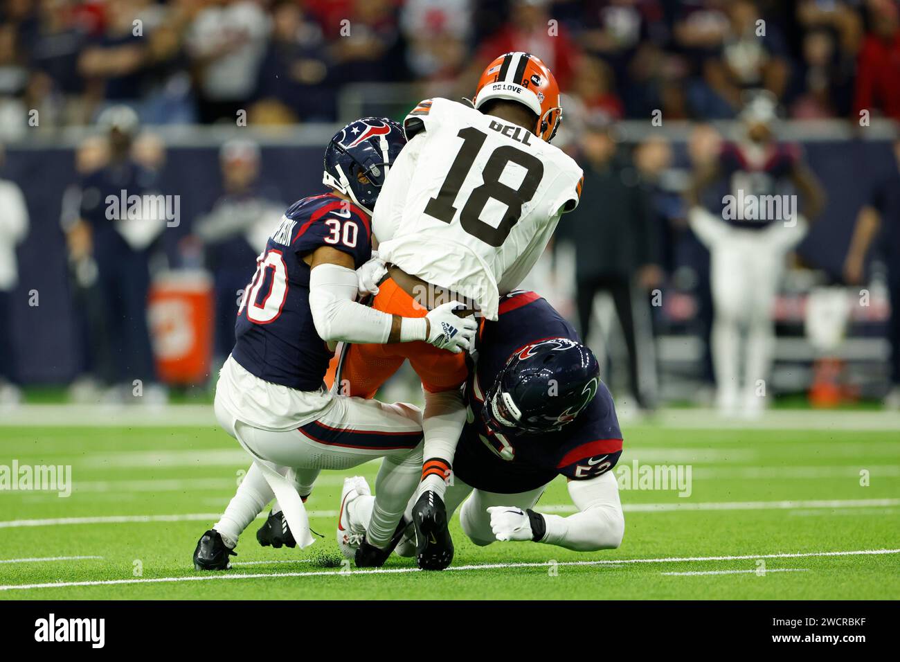 Houston Texans Linebacker Blake Cashman (53) Makes The Tackle With 