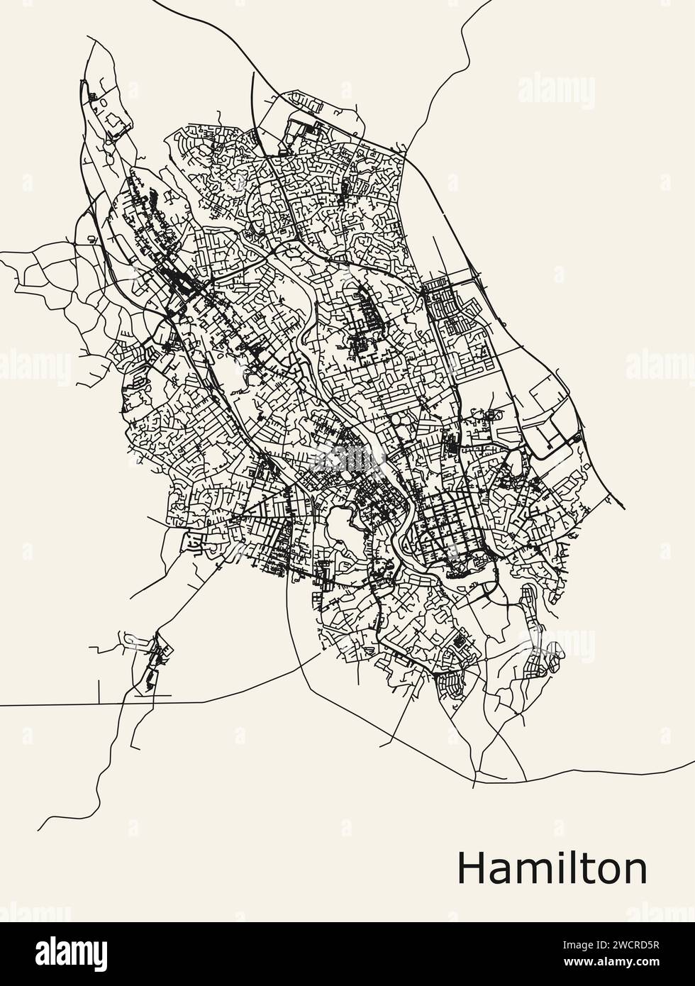 City Road Map OF Hamilton, New Zealand Stock Vector Image & Art - Alamy