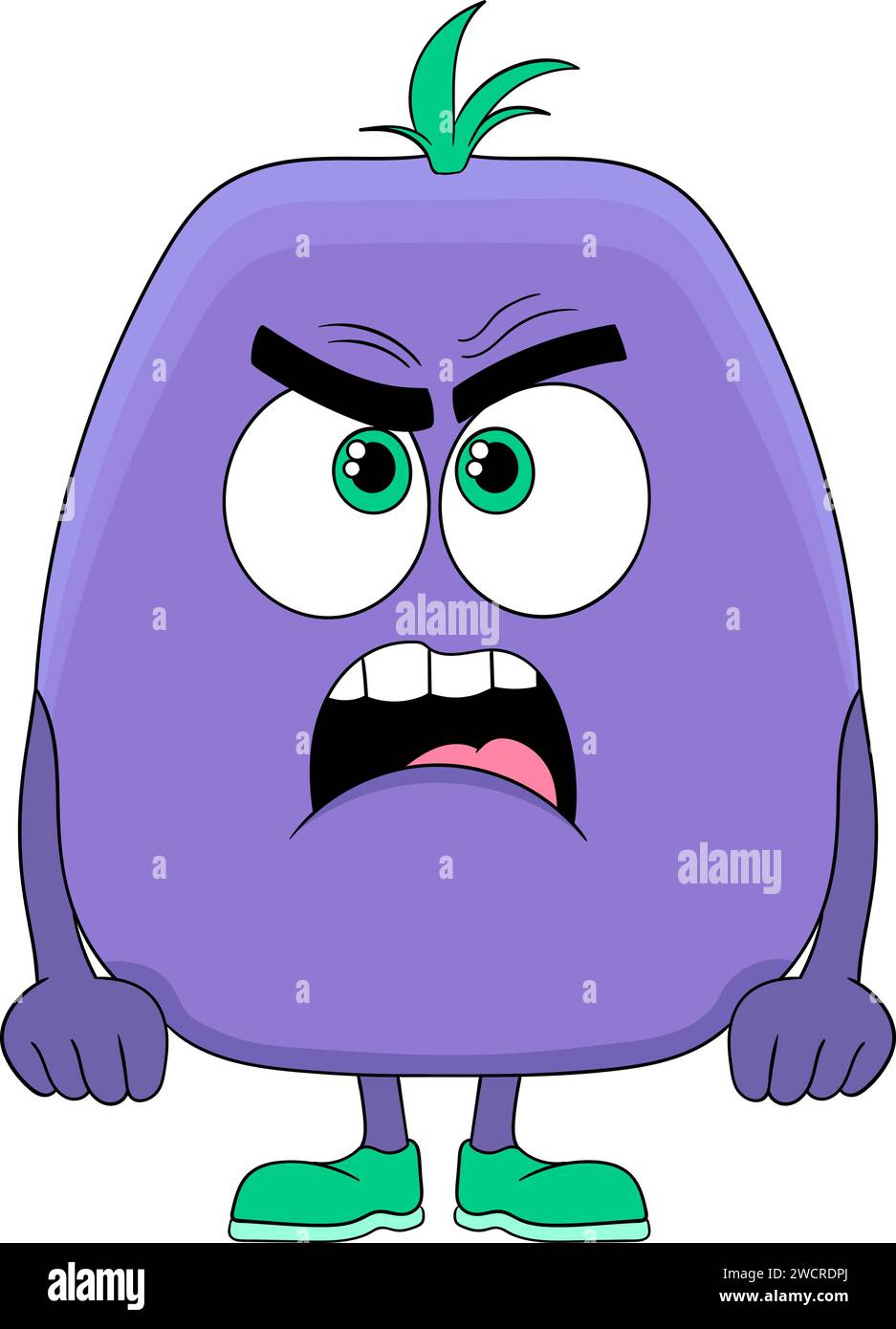 a purple monster with a strange face Stock Vector