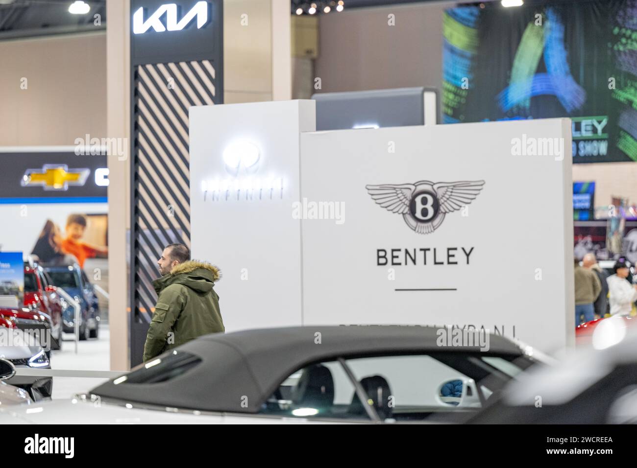 Philadelphia, PA, USA 17th Jan. 2024 - Visitors check out vehicles at the Philadelphia Auto show Photo Credit, Don Mennig Alamy Live News Stock Photo