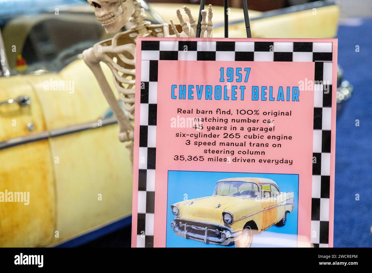 Philadelphia, PA, USA 17th Jan. 2024 - Close up of a 1957 Chevrolet Belair Photo Credit, Don Mennig Alamy Live News Stock Photo