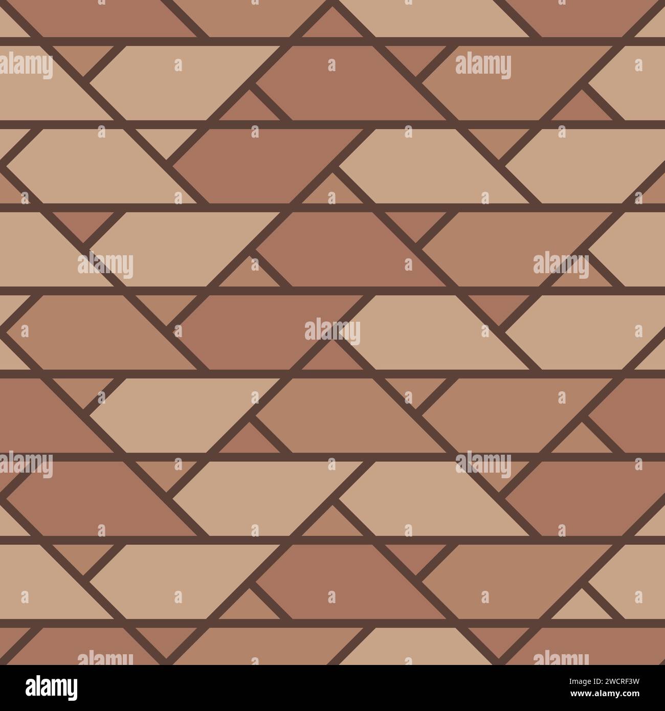 Street or path, alley or walkway brown cobblestone paving pattern. Vector Pavement top view with blocks or bricks, surface of road texture Stock Vector
