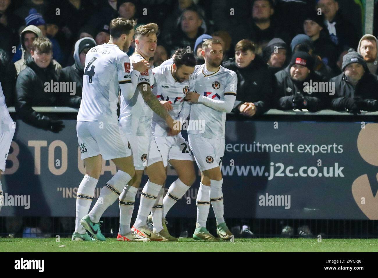 Eastleigh, UK. 16th Jan, 2025. Newport County midfielder Aaron Wildig