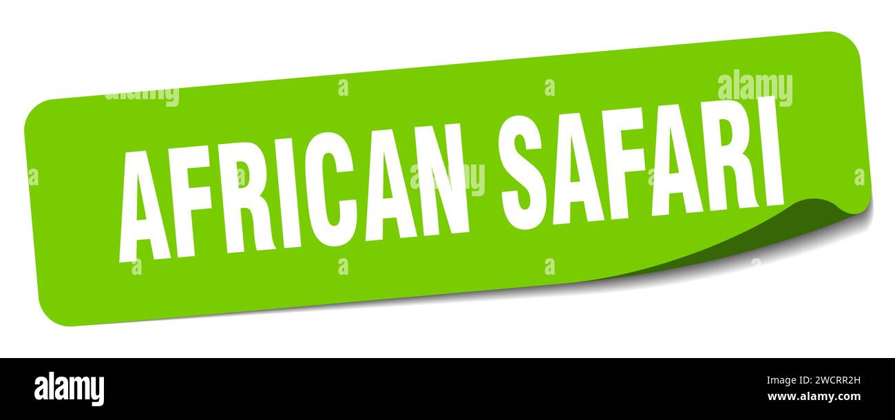 african safari sticker. african safari rectangular label isolated on ...