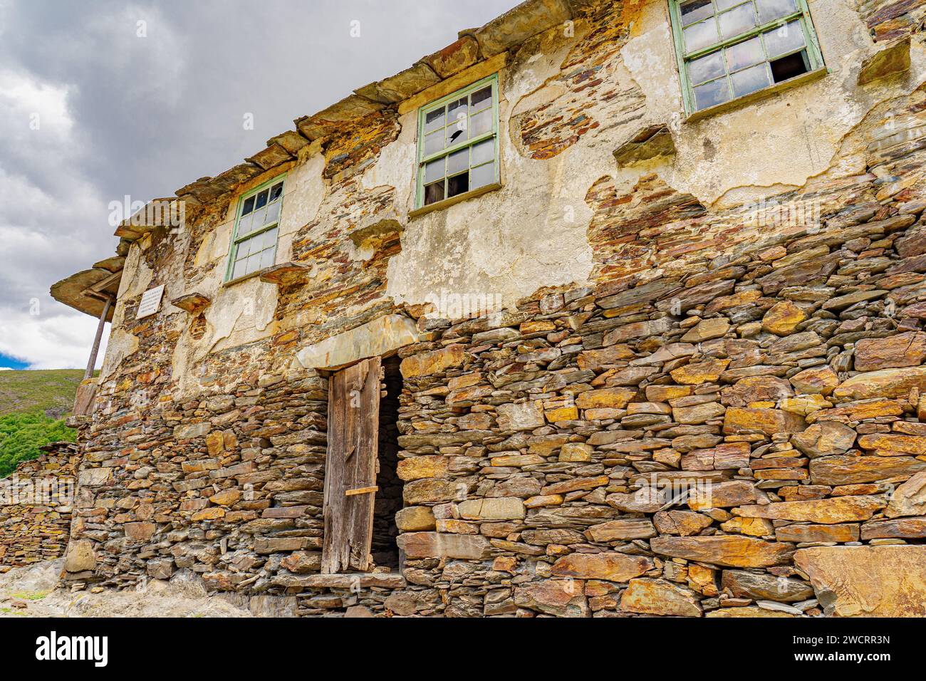 Former home of the last residents of the uninhabited village of Drave, the most isolated in Portugal. Stock Photo