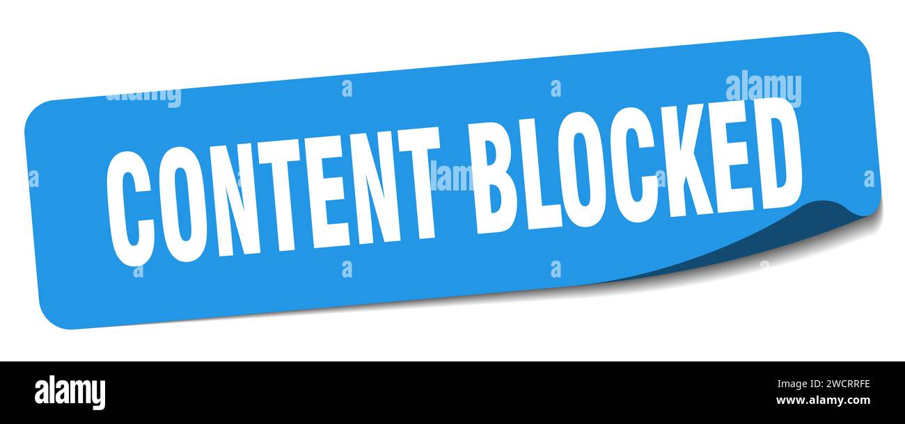 content blocked sticker. content blocked rectangular label isolated on white background Stock Vector