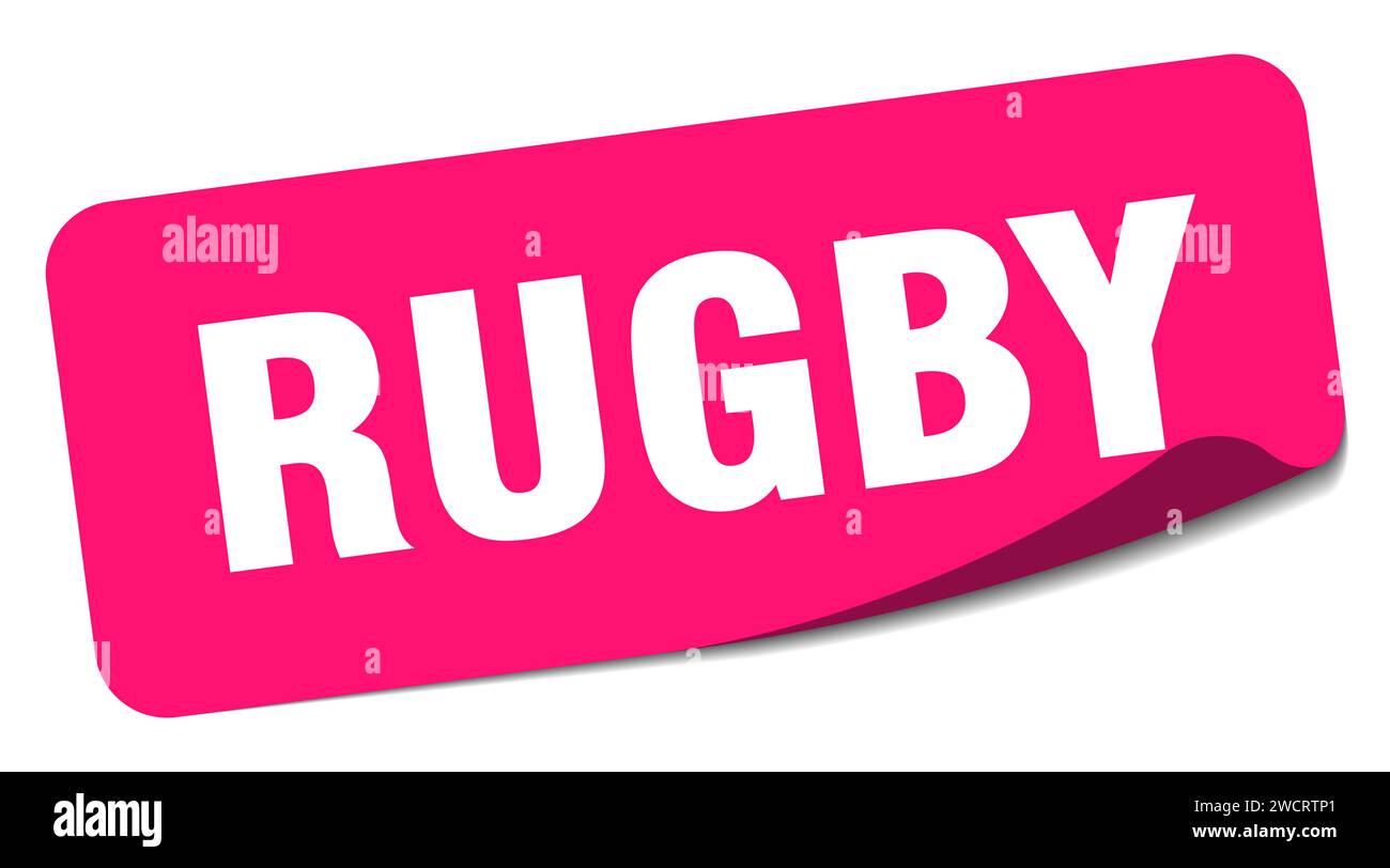 rugby sticker. rugby rectangular label isolated on white background ...