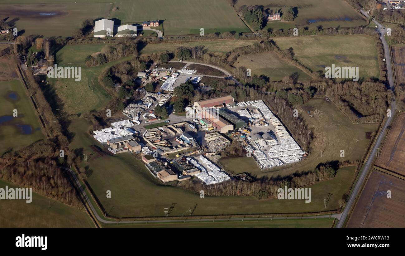 Aerial view of Selby Energy Park. Based on Old Whitemoor Colliery includes Eurocell Recycle, Whitemoor Power Station & Phillips Waste Management Stock Photo