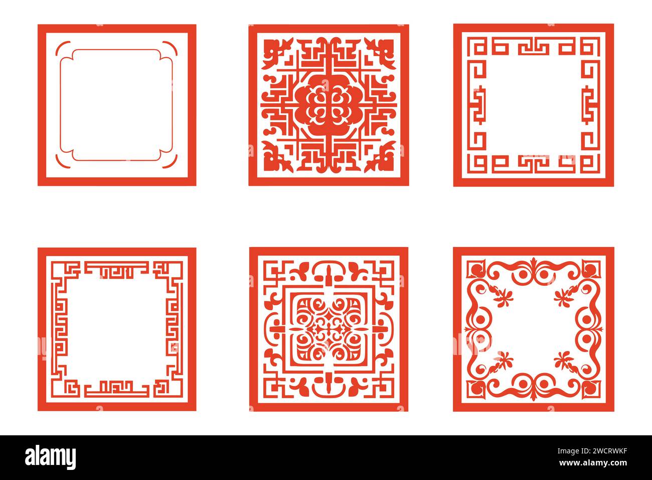 Chinese style message frame in vintage style isolated on background Stock Vector