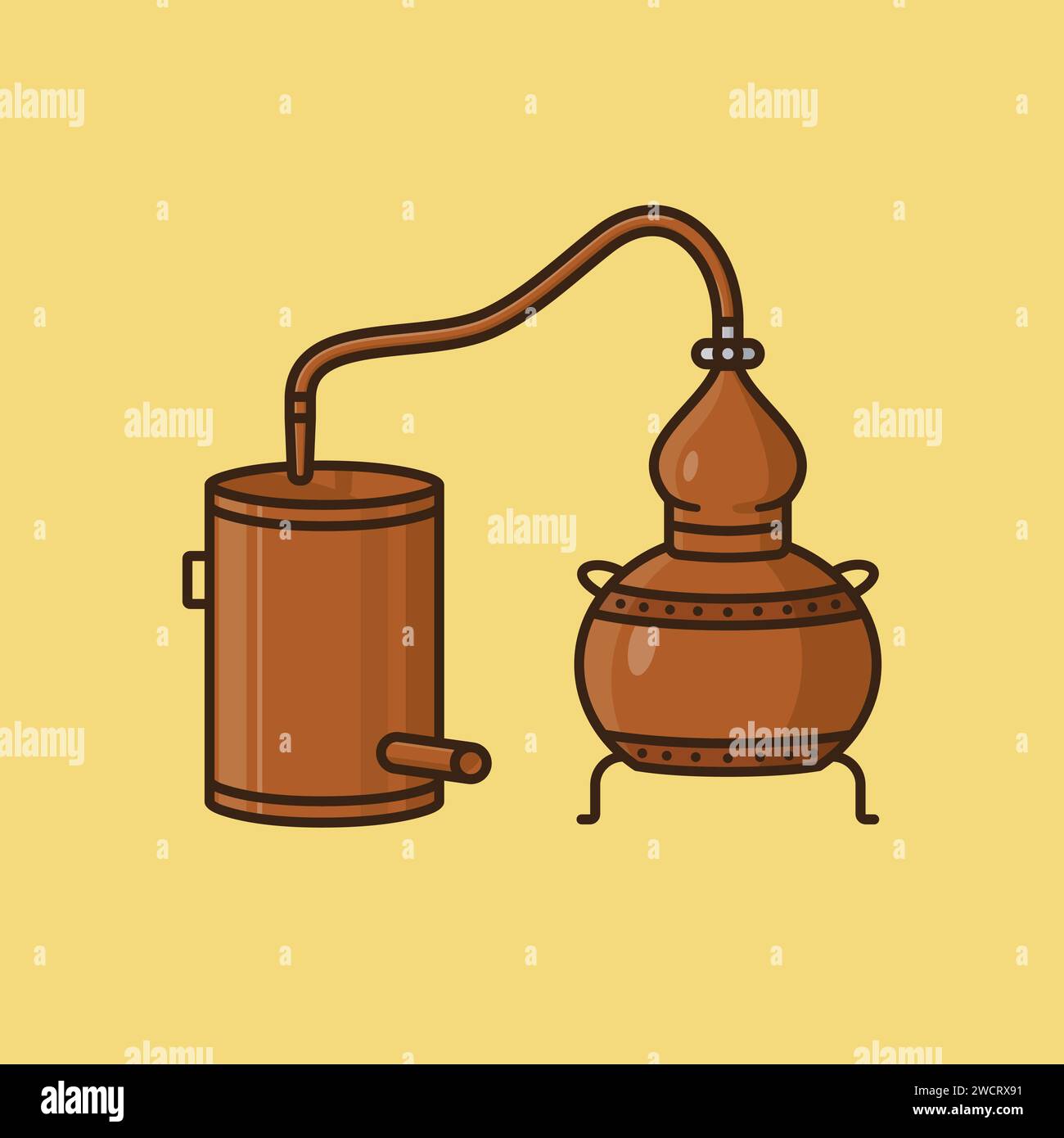 Alembic still vector illustration for Whiskey Day on March 26 Stock Vector