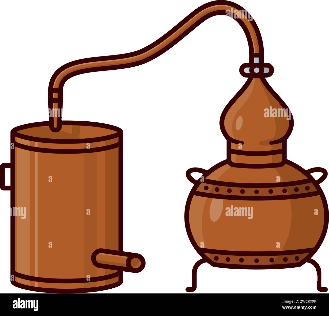 Alembic still isolated vector illustration for Whiskey Day on March 26 Stock Vector