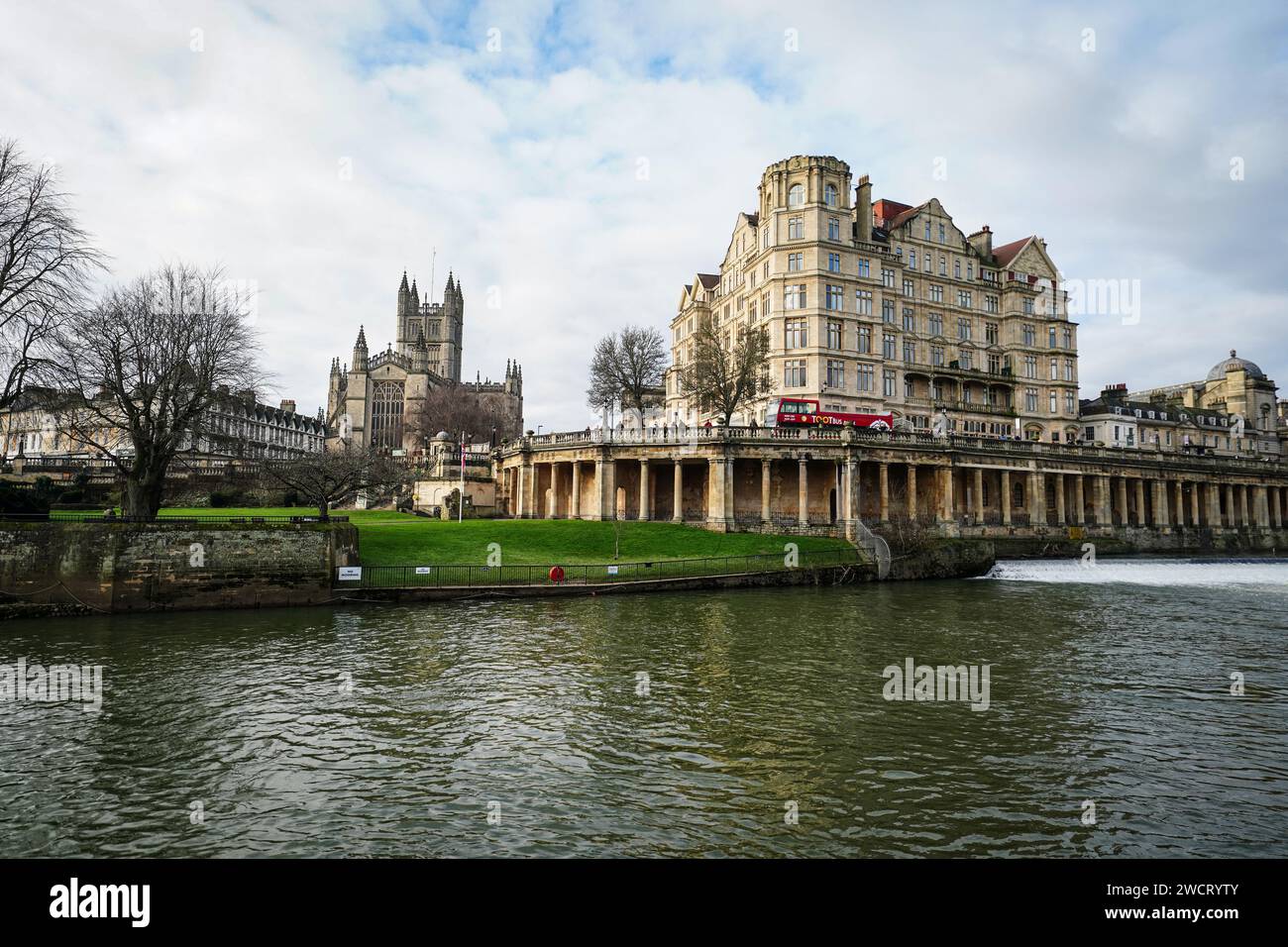 Bath Abbey and the River Avon in Bath, Somerset. Picture date: Sunday ...