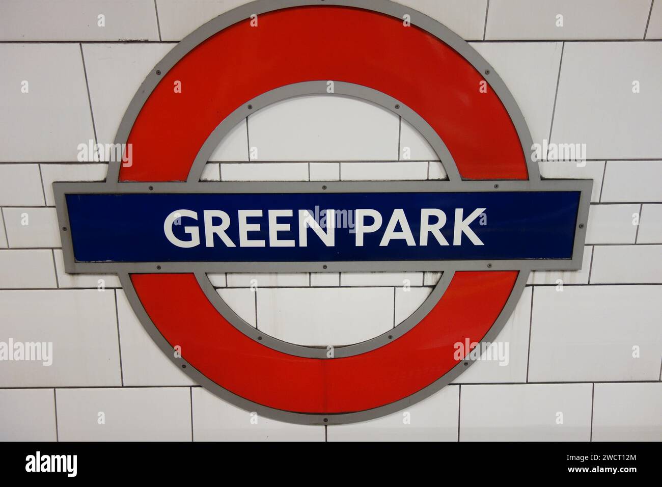 Green Park Underground Station Sign. Stock Photo