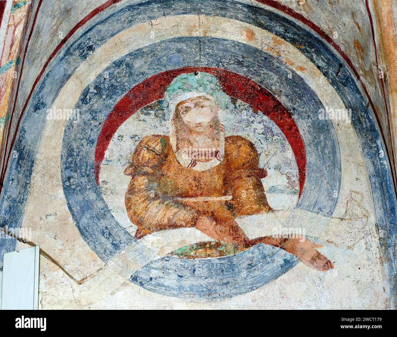 Sibilla - affresco - pittore lombardo del prima metà del XV secolo - Barco di Orzinuovi (Bs) chiesa della Madonna della Rosa Stock Photo