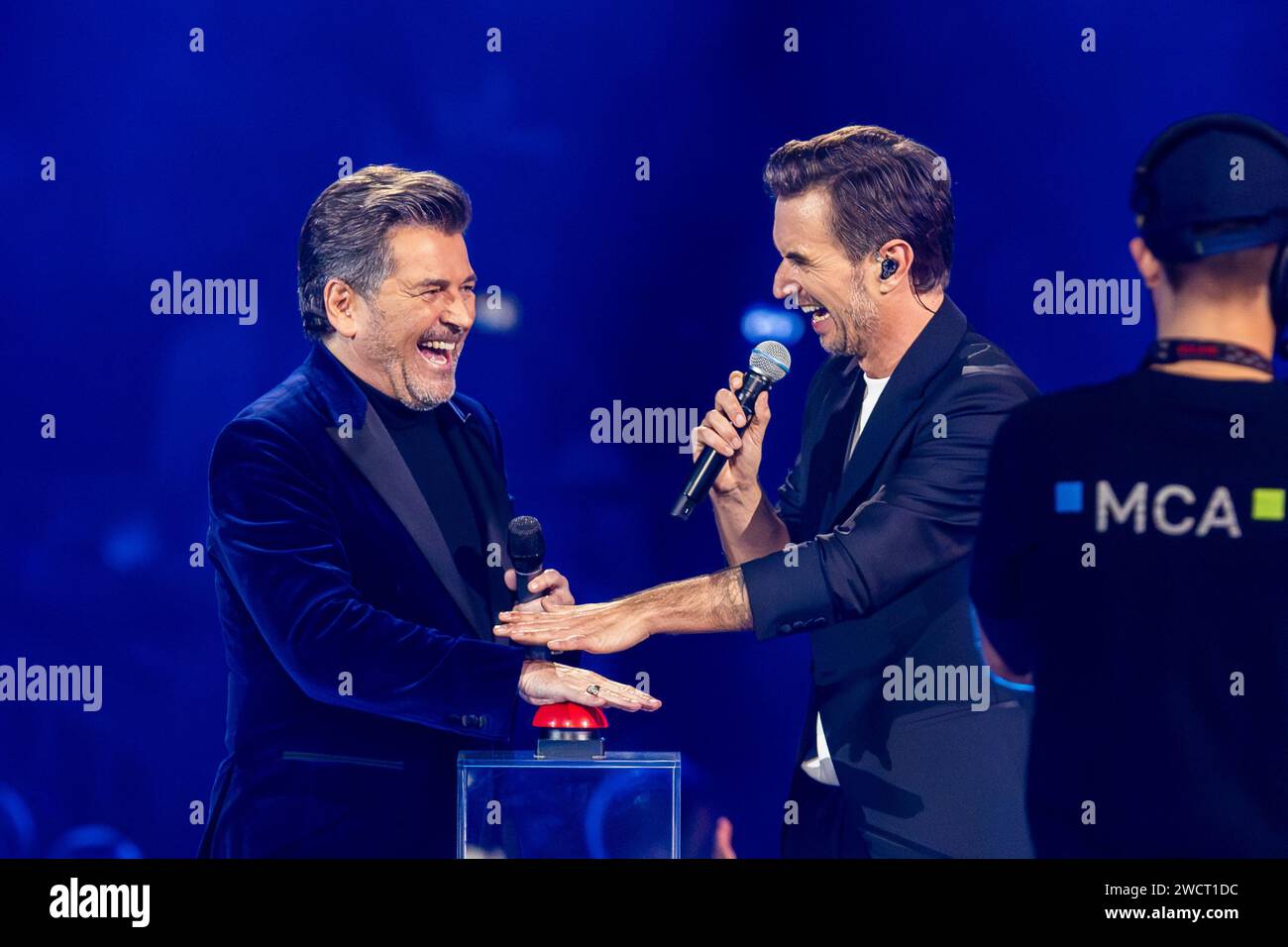 Berlin, Germany, January 13, 2024, Thomas Anders with Florian