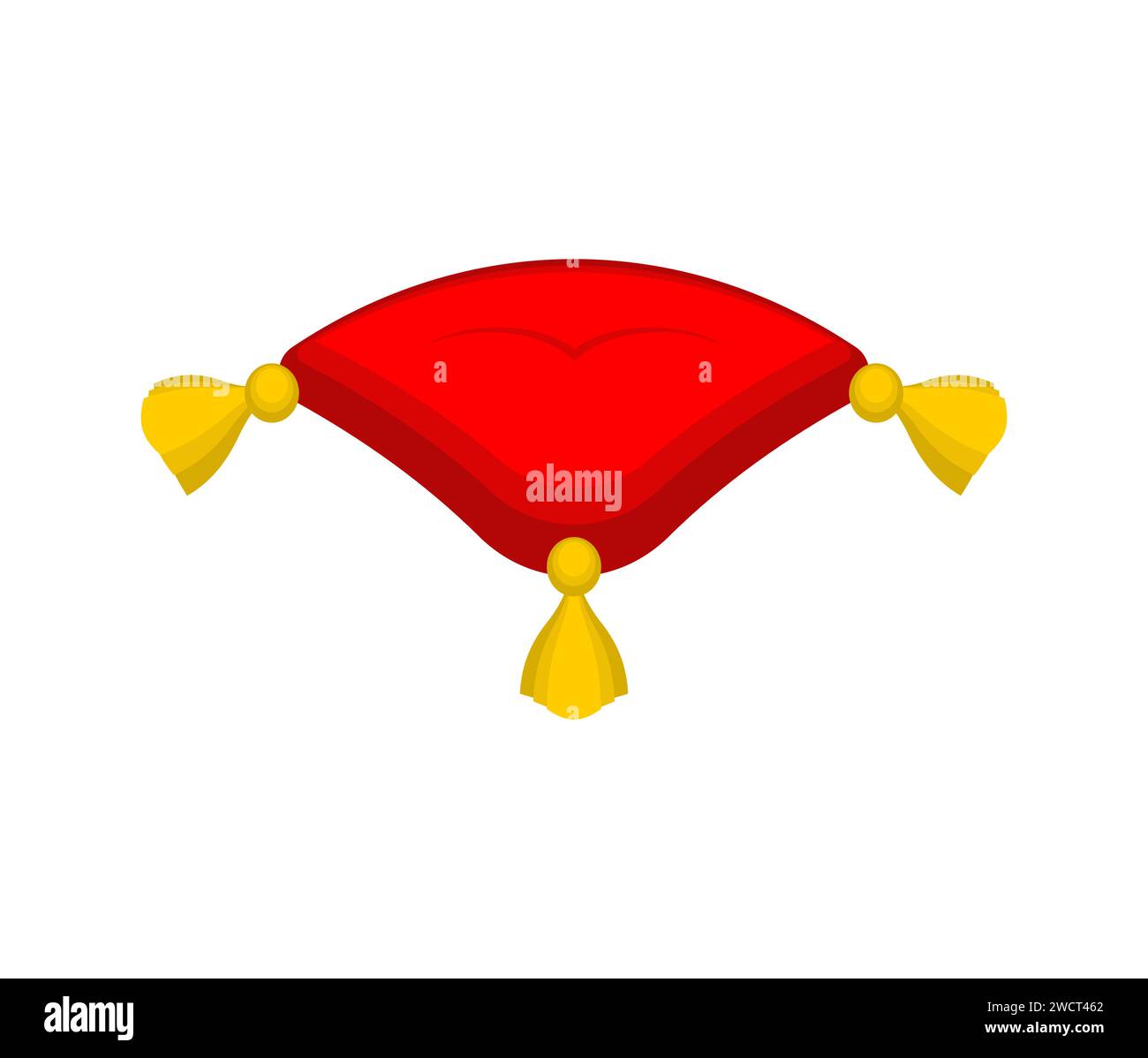 Royal red velvet pillow isolated Stock Vector